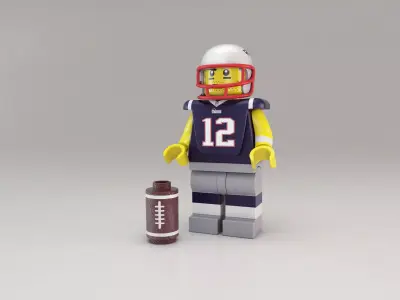 LEGO Tom Brady figure 3D model