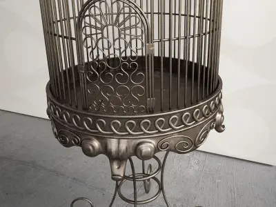 Antique Birdcage 01 3D model
