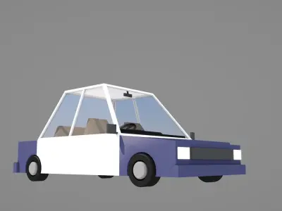 Cartoon Cars Low Poly Low-poly 3D model