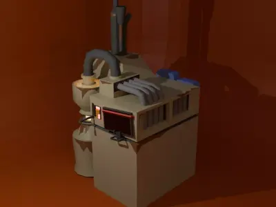 Sci-fi Engine low poly Low-poly 3D model