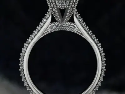 Luxury engagement ring 3D print model 8