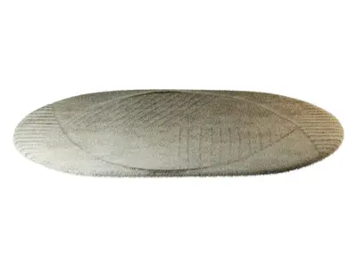 Oval Funky Rug Low-poly 3D model