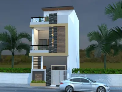 Modern Building  3D Model Low-poly 3D model