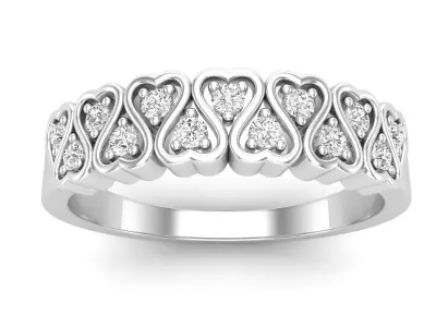 AV 668 Diamond Heart Shape Promise Engagement Ring 3D print model