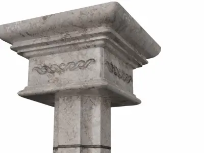 Column post with square base Low-poly 3D model purchase