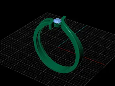 STL 3DM Print Ready Women Diamond Ring Lightweight Printable  3D print model order