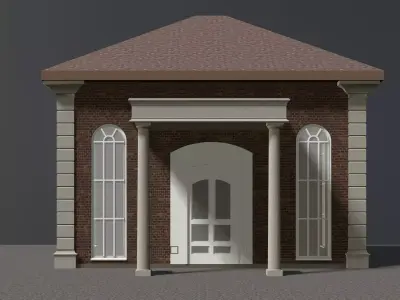 Building in retro style 3D model
