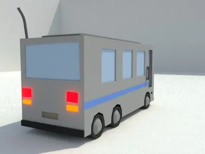 Low Poly Bus Low-poly 3D model