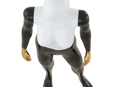 Female abstract mannequin with golden hands 78 3D model