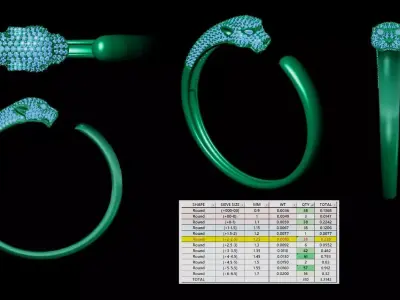 Panthere de bracelet Luxury Panther Inspired 3D Jewelry Model 3D print model