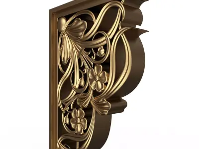 Bracket Carved Plaster Molding Decoration 04 Low-poly 3D model