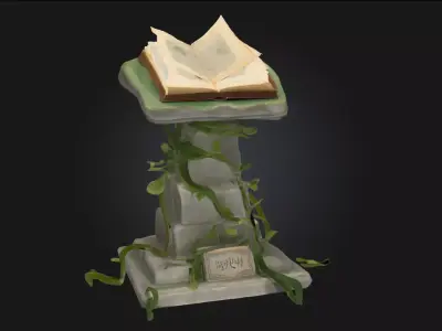 Ancient Spellbook on Pedestal  Keeper of Forgotten Magic 3D model