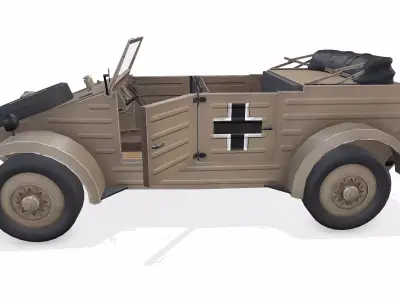 Type 82 Kubelwagen WWII German Military Car Low-poy PBR Low-poly 3D model