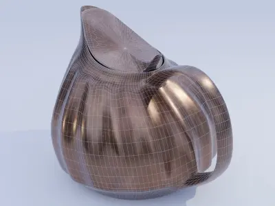 Antique Copper teapot Free 3D model