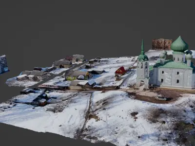 Church and Village Photoscan 3D model