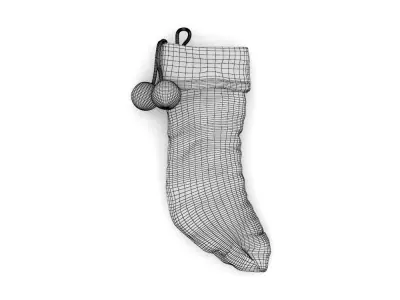 Stocking Holiday Time Red PBR Low-poly 3D model