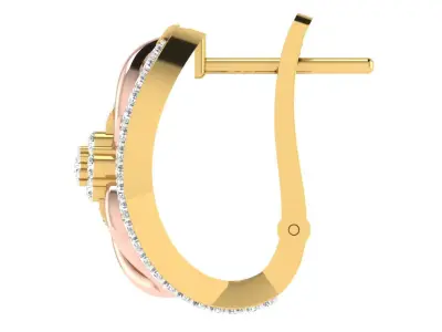 Solitaire Women Drop Earring 3dm STL OBJ FBX Render Details 3D print model 19