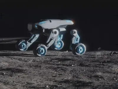 Sci-Fi Rover Low Quality Space Vehicle Free 3D model