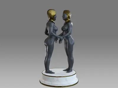 Zodiac Sign Female Gemini Low-poly 3D model