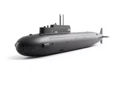 Sleek Submarine model pack Low-poly 3D model