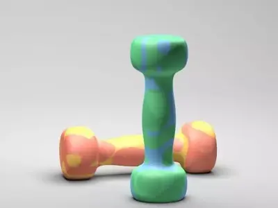 Dumbbells two colorful Free low-poly 3D model