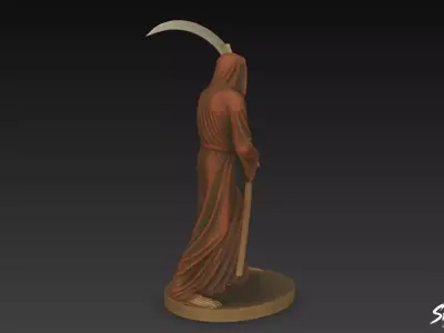 Grim Reaper Statue Walking Pose Low-poly 3D model