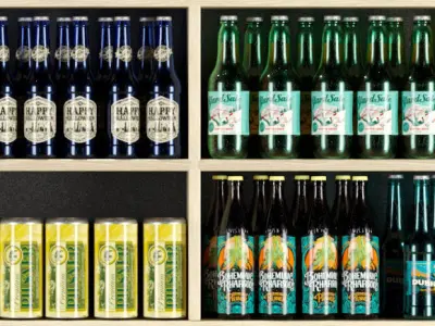 Alcoholic showcases in the store 3D model