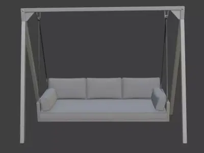 Modern Outdoor Swing with Cushions 3D model