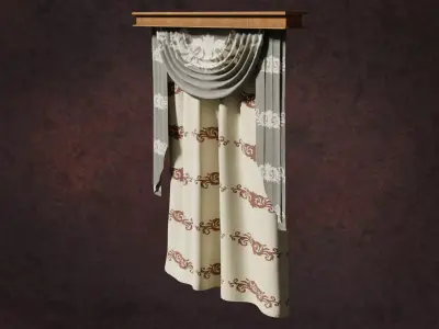 Deco Curtains Baroque Series DoubleFlower LT1 N4 3D model