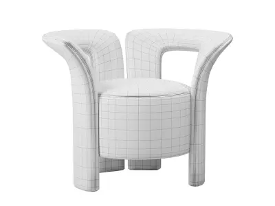 Floral Style Armchair 3D model