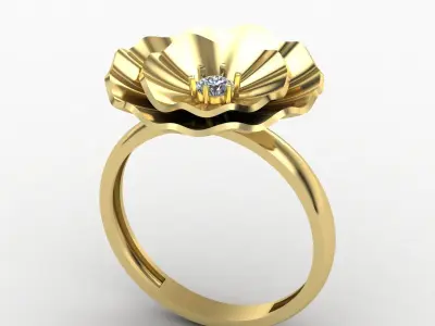 Flower ring 06 3D print model