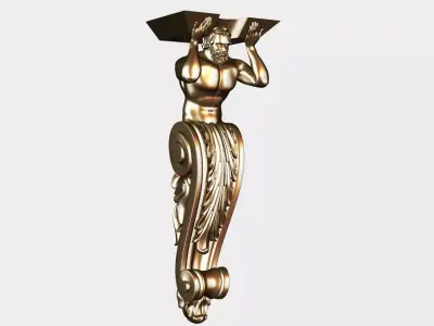 Carved corbel for cnc 6 3D model