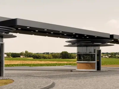 Entrance Gate and entrance jewelry 3D model