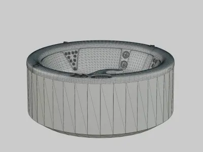 3D model of Hot Tub Jacuzzi Nordic Spas Crown XL Low-poly 3D model