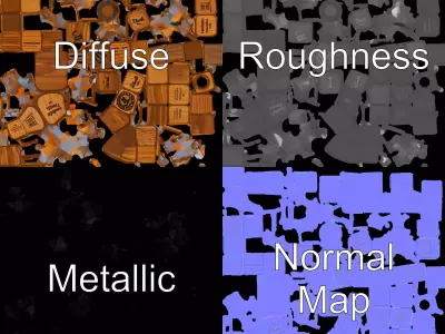 Wooden Puzzle Cube model pack Texture