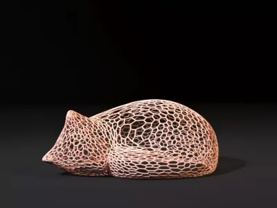 Cat sleeping 3D print model
