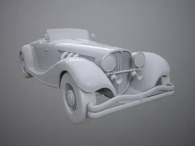retro car 3D model by oleksii-panasiuk