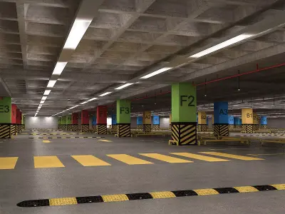 Car Park Low-poly 3D model
