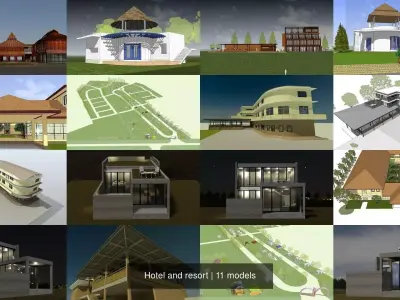 Hotel and resort 3D Model Collection