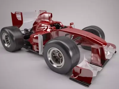 Cartoon open wheeled racing car 3D model