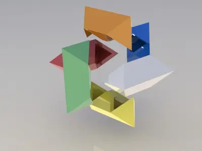 Six-piece puzzle 002 Free 3D model