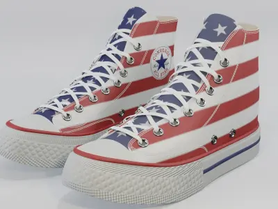 Basketball Leather Shoes Converse All Star USA 3D model