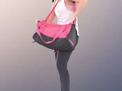 Estelle 11079 - Athletic Woman Searching In Her Bag Low-poly 3D model