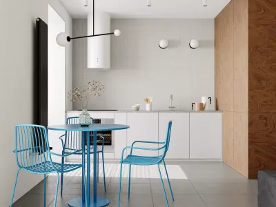 Modern living room dining room interior scenes 243 3D model