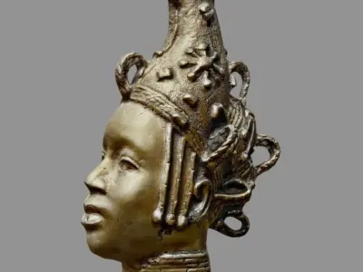 Queen Iden Head - Bronze Cast Low-poly 3D model