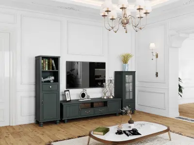 Neoclassical interior Living and kitchen room 3D model