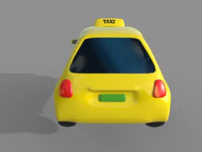 Cartoon Taxi Low-poly 3D model