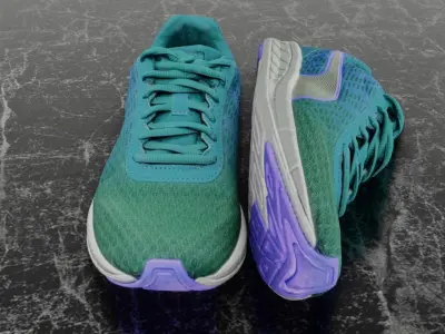 PUMA 3D SHOES - BLUE Low-poly 3D model