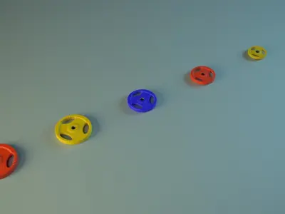 Barbell Weight Plates PBR Low-poly 3D model