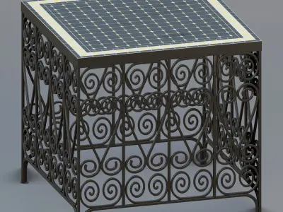 Moroccan wrought iron table 3D model